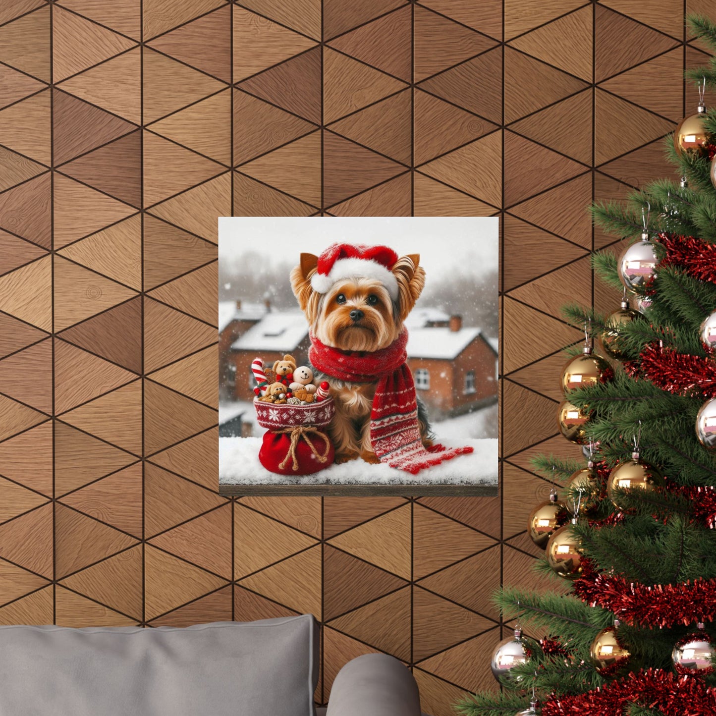 Yorkshire Terrier Christmas Poster