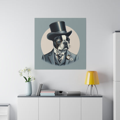 Mr Boston Terrier Matte Canvas, Stretched, 0.75"