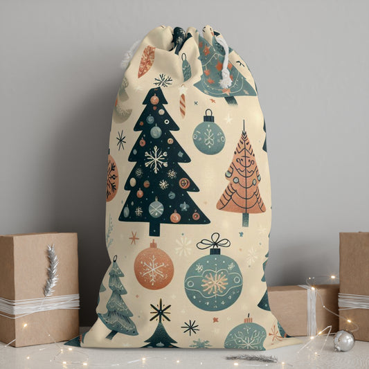 Beige Christmas Tree Christmas Gift Sack