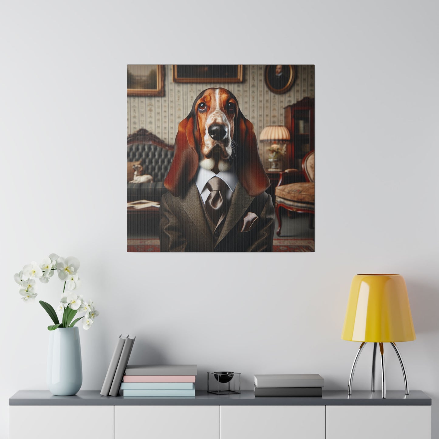 Mr Basset Hound Matte Canvas, Stretched, 0.75"