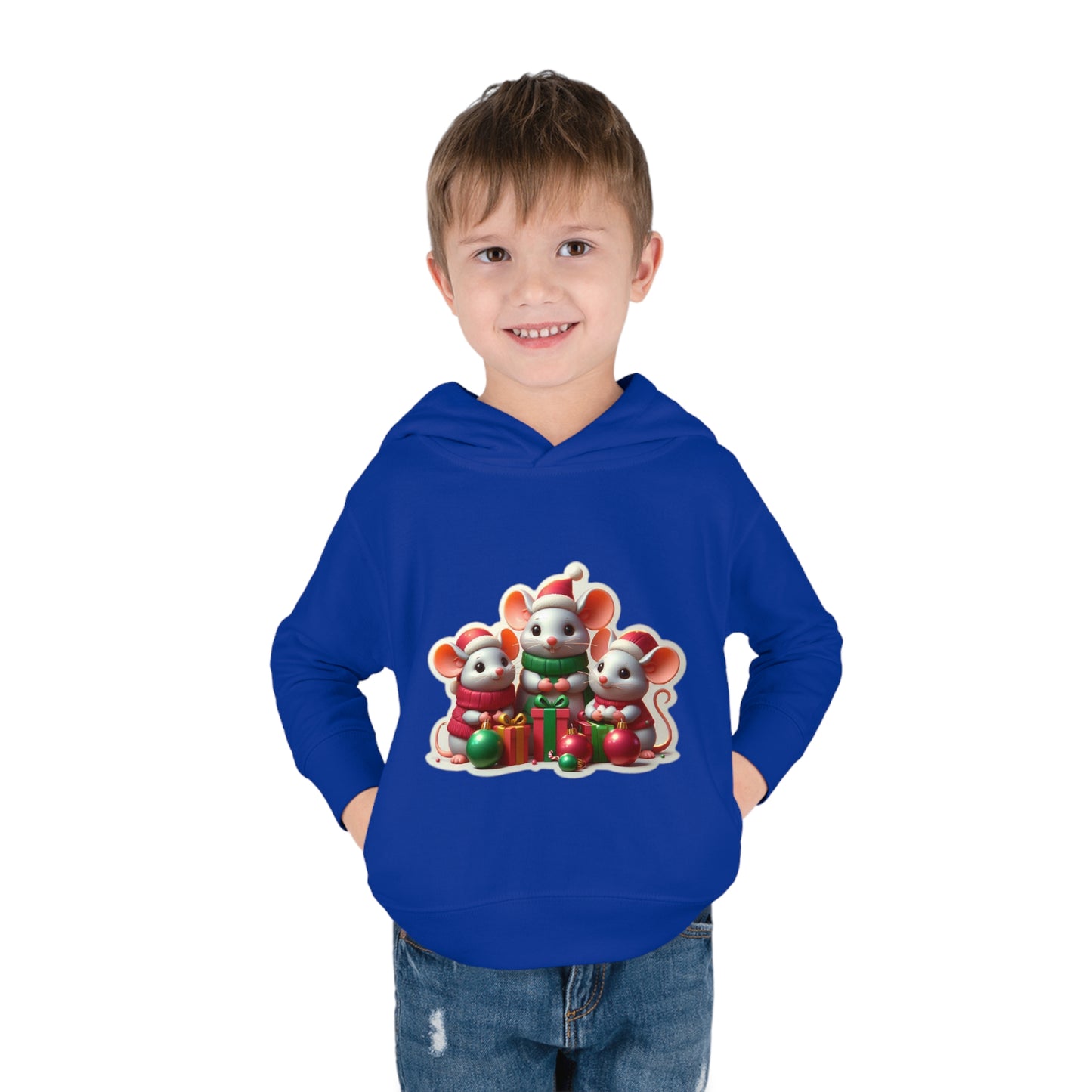 Christmas Mice Toddler Pullover Fleece Hoodie