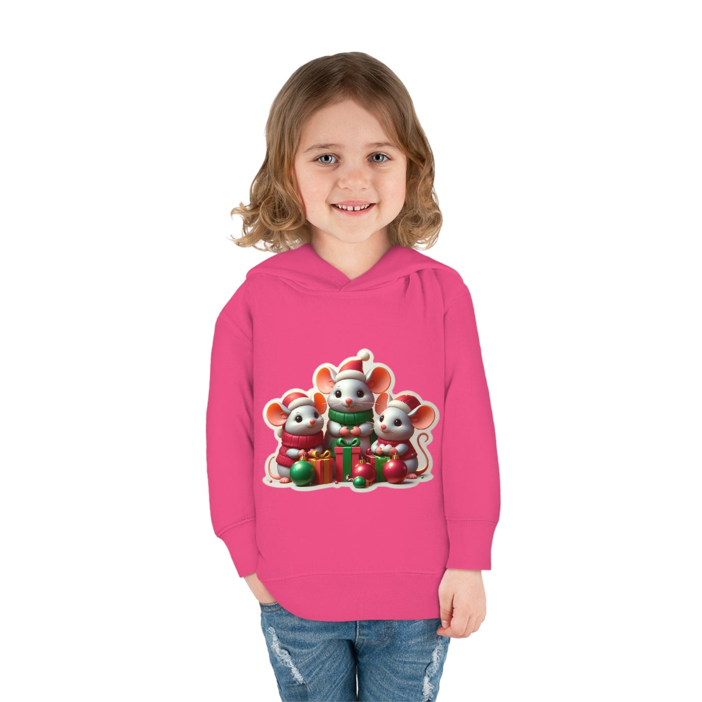 Christmas Mice Toddler Pullover Fleece Hoodie