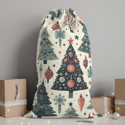 Cream Christmas Tree Christmas Gift Sack