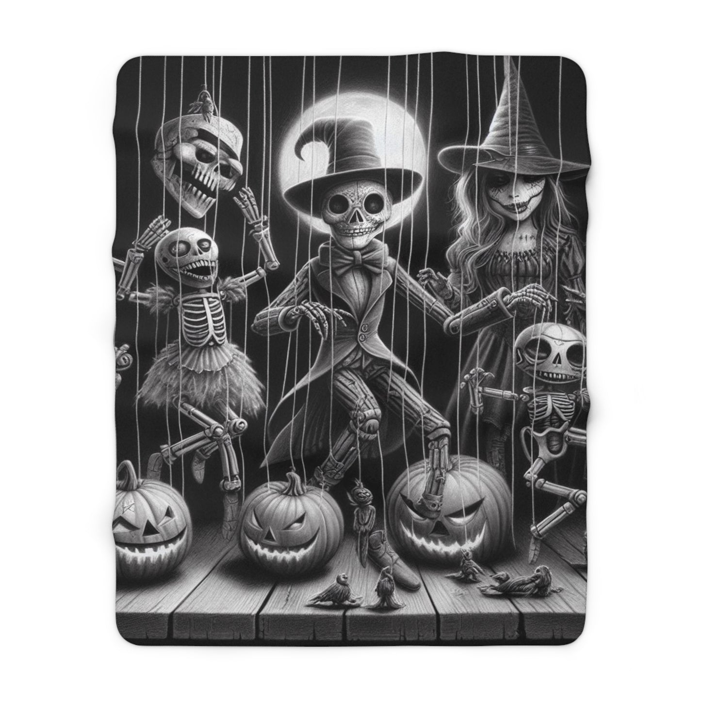 Halloween Marionettes Collection Sherpa Fleece Blanket