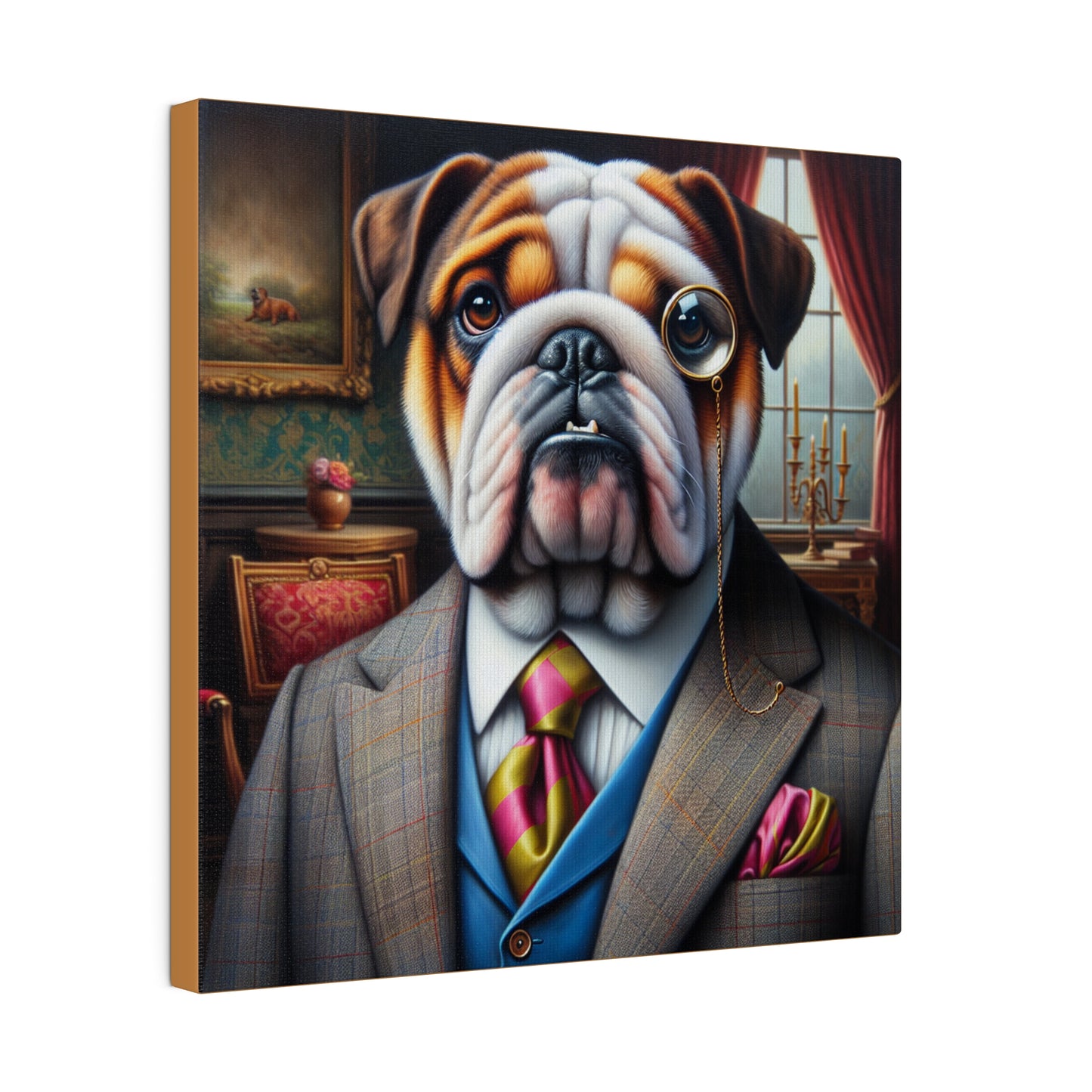 Mr British Bulldog Matte Canvas, Stretched, 0.75"