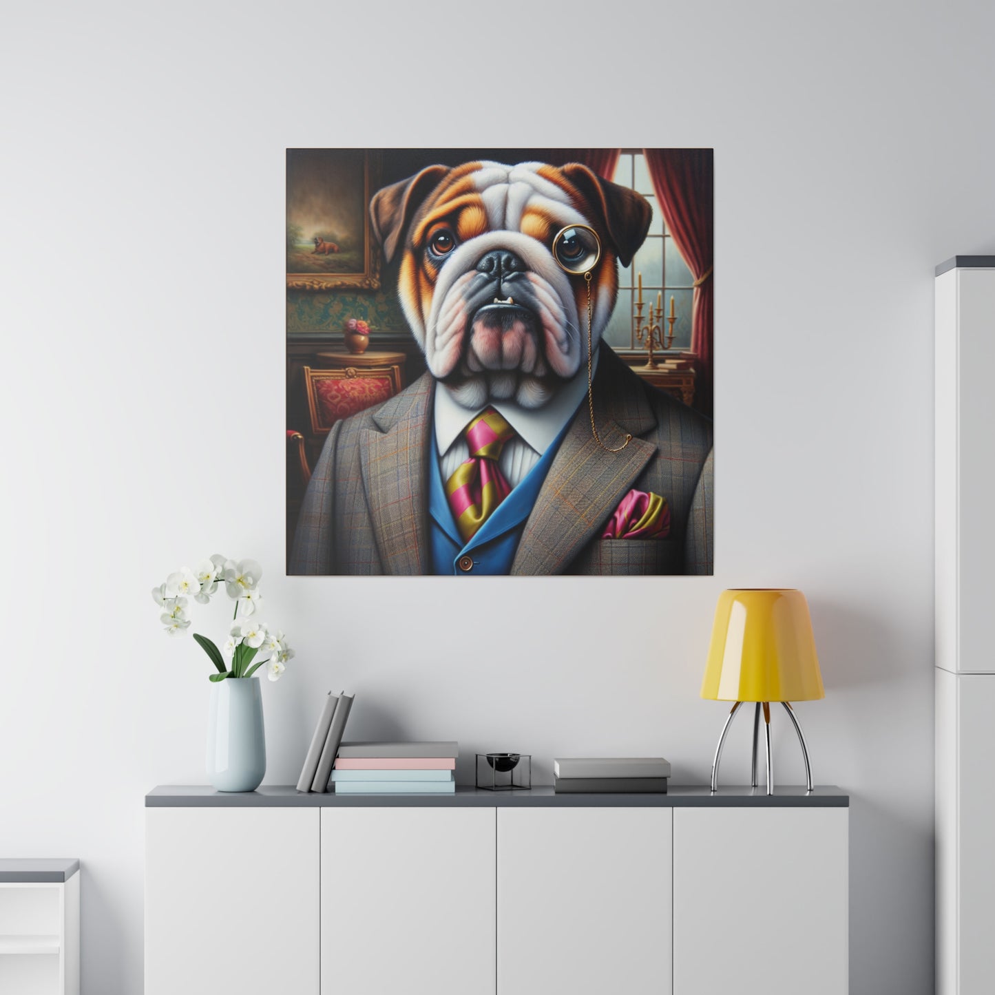 Mr British Bulldog Matte Canvas, Stretched, 0.75"