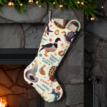 Frencle Doves Christmas Stocking