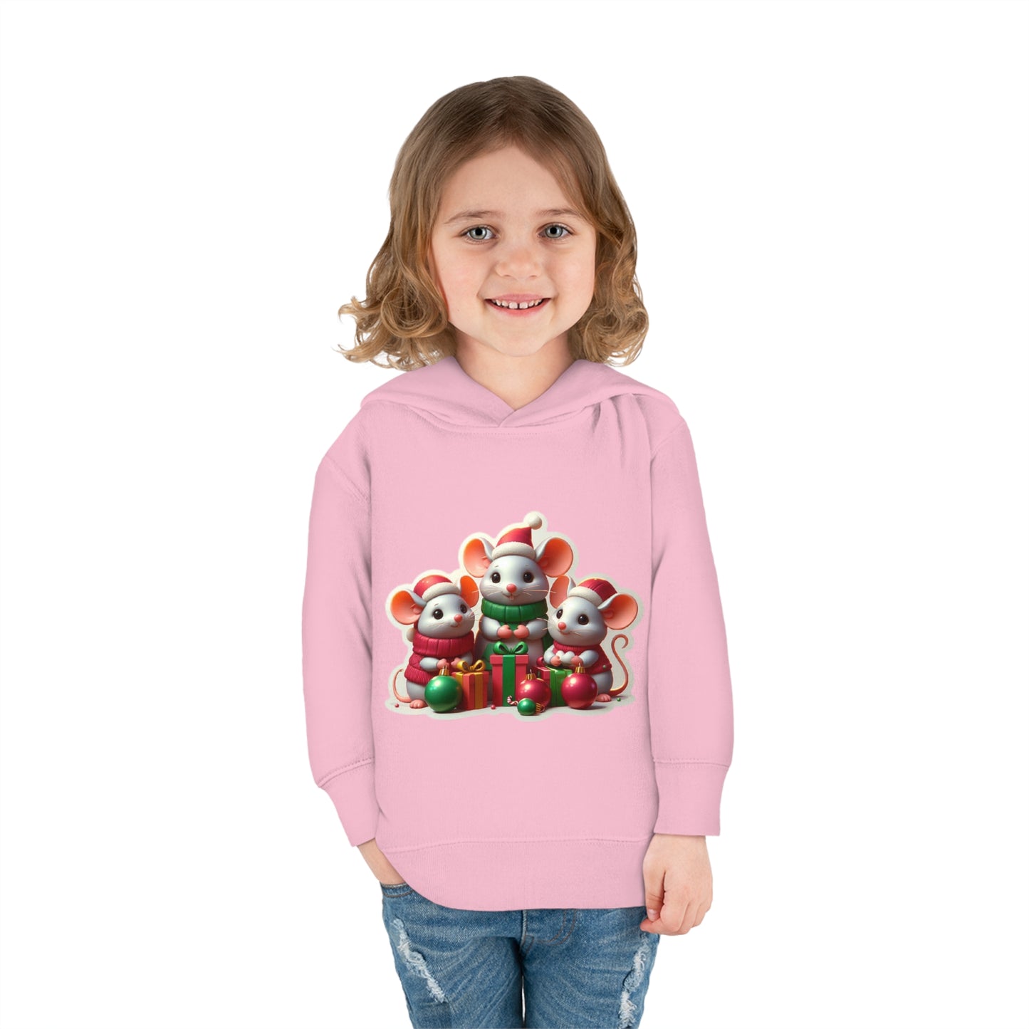 Christmas Mice Toddler Pullover Fleece Hoodie