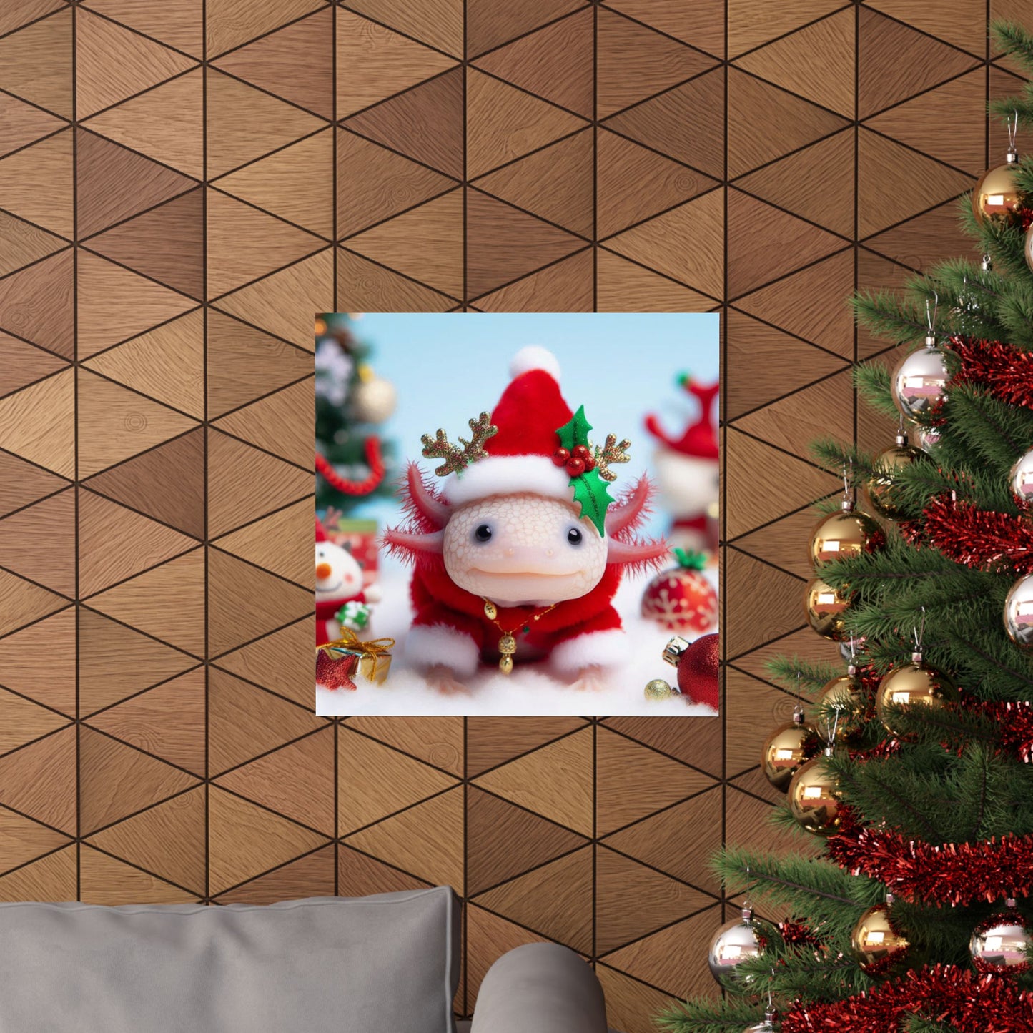 Axolotl Christmas Poster