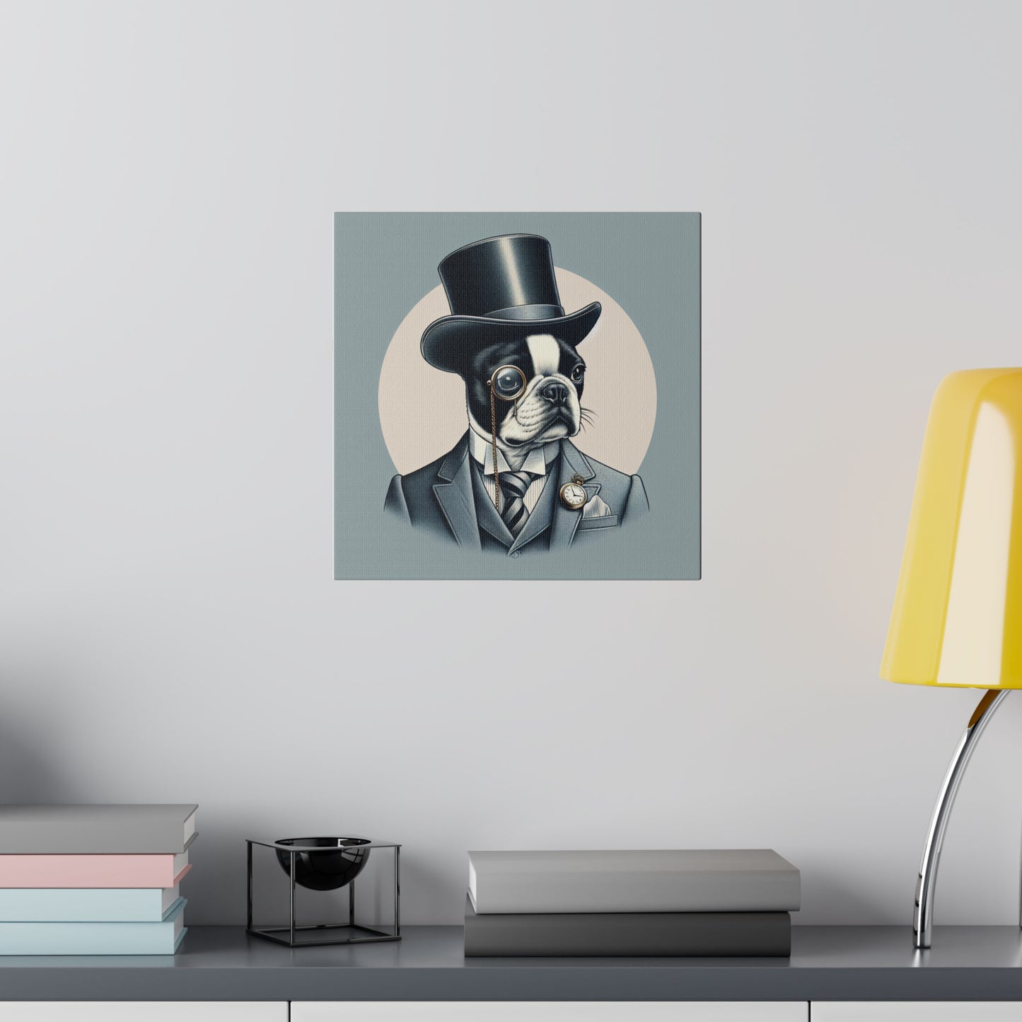 Mr Boston Terrier Matte Canvas, Stretched, 0.75"