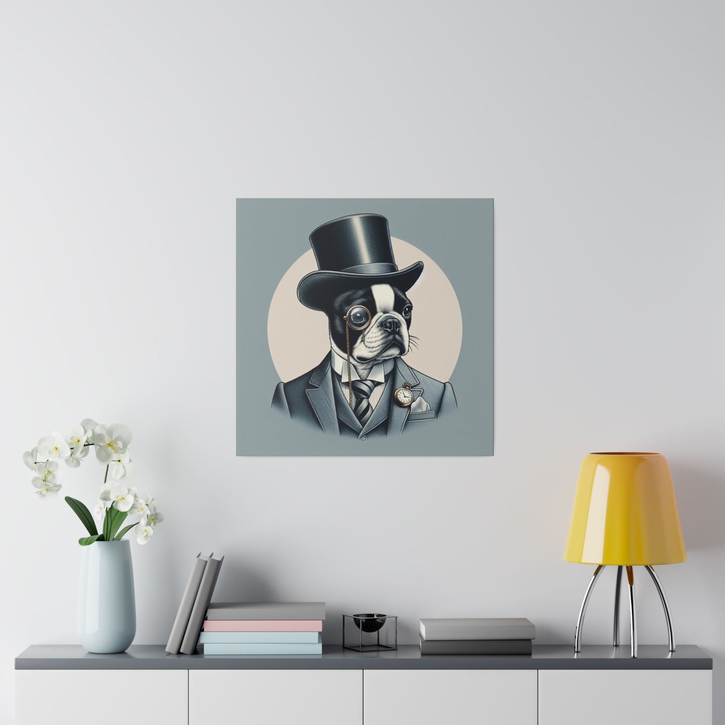 Mr Boston Terrier Matte Canvas, Stretched, 0.75"