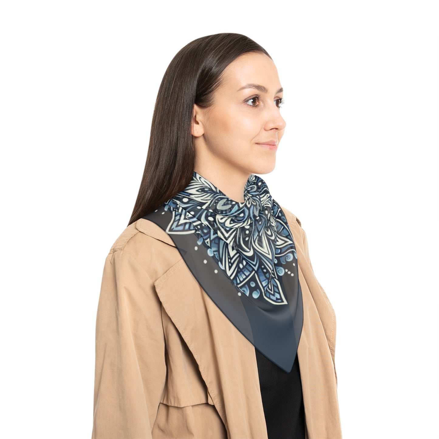 Blue Poly/Chiffon or Poly/Voile Scarf
