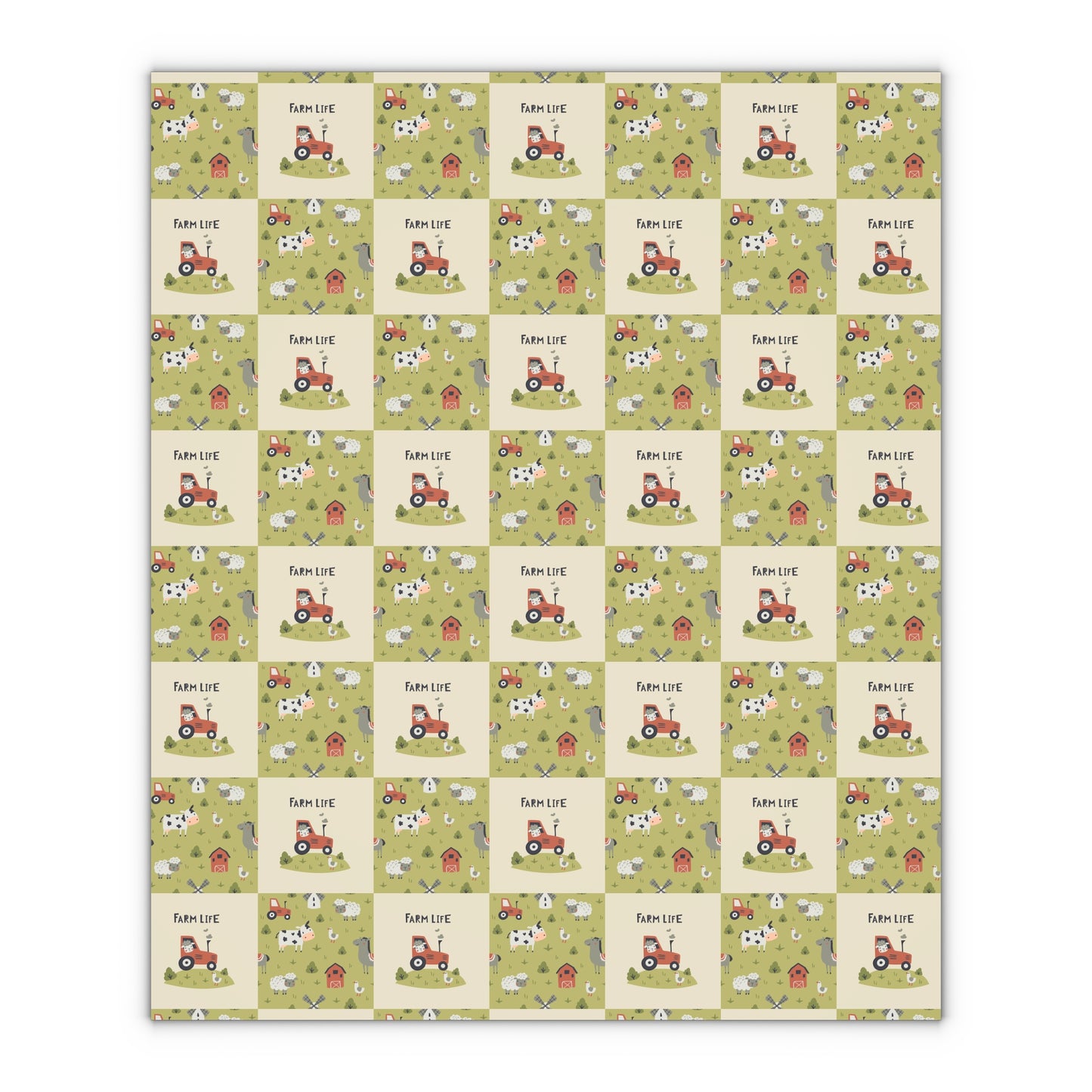 Farm Life Gift Wrapping Paper Sheets, 1pc