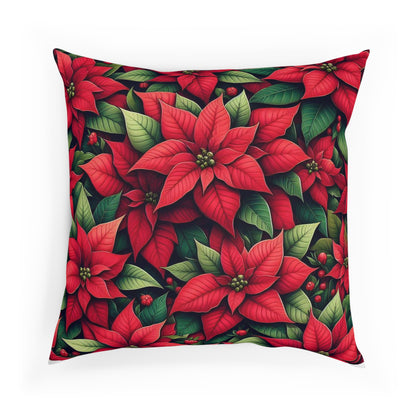 Large Poinsettia Christmas Cushion