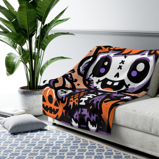 Zombie & Pumpkins Halloween Collection Sherpa Fleece Blanket