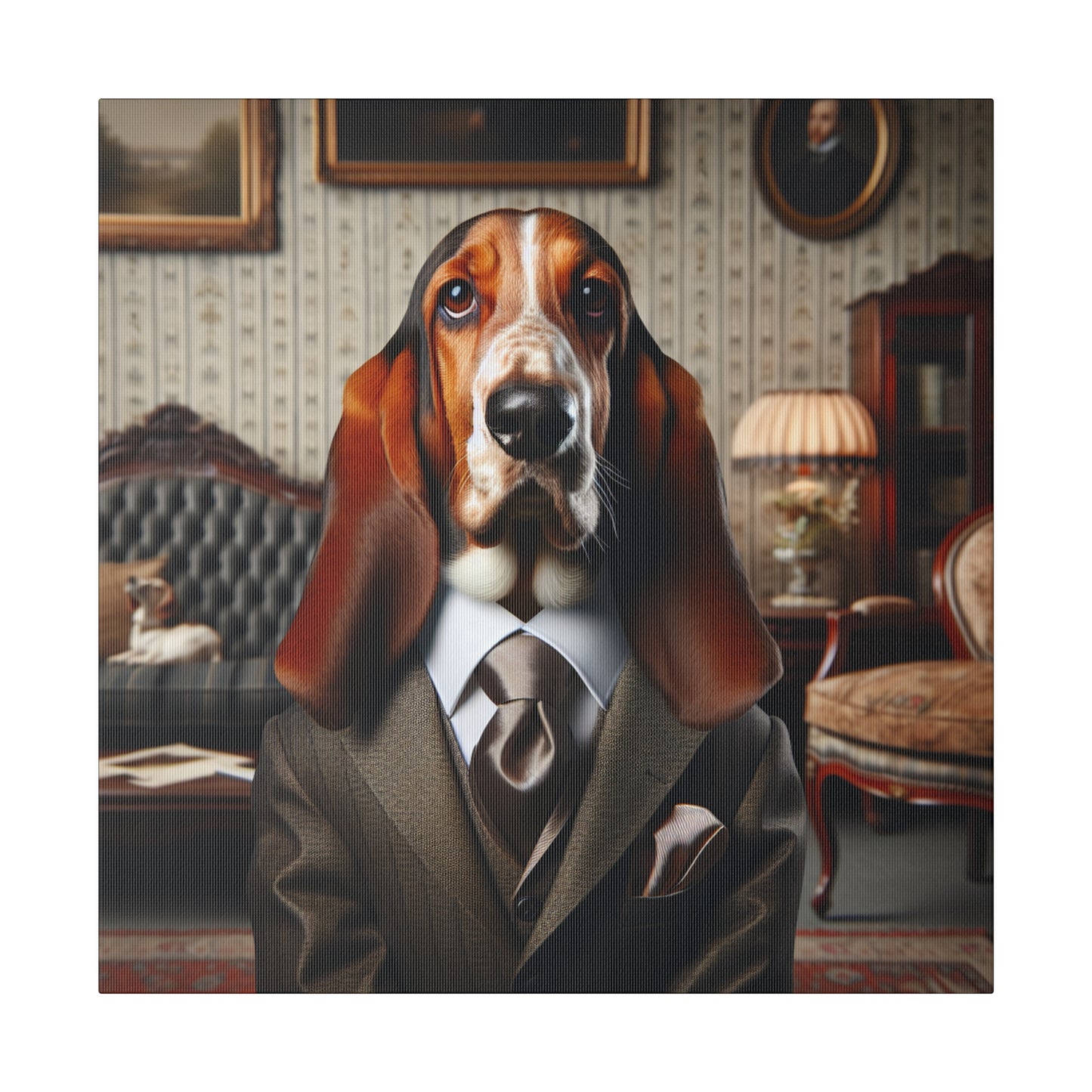 Mr Basset Hound Matte Canvas, Stretched, 0.75"