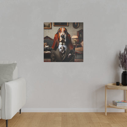 Mr Basset Hound Matte Canvas, Stretched, 0.75"