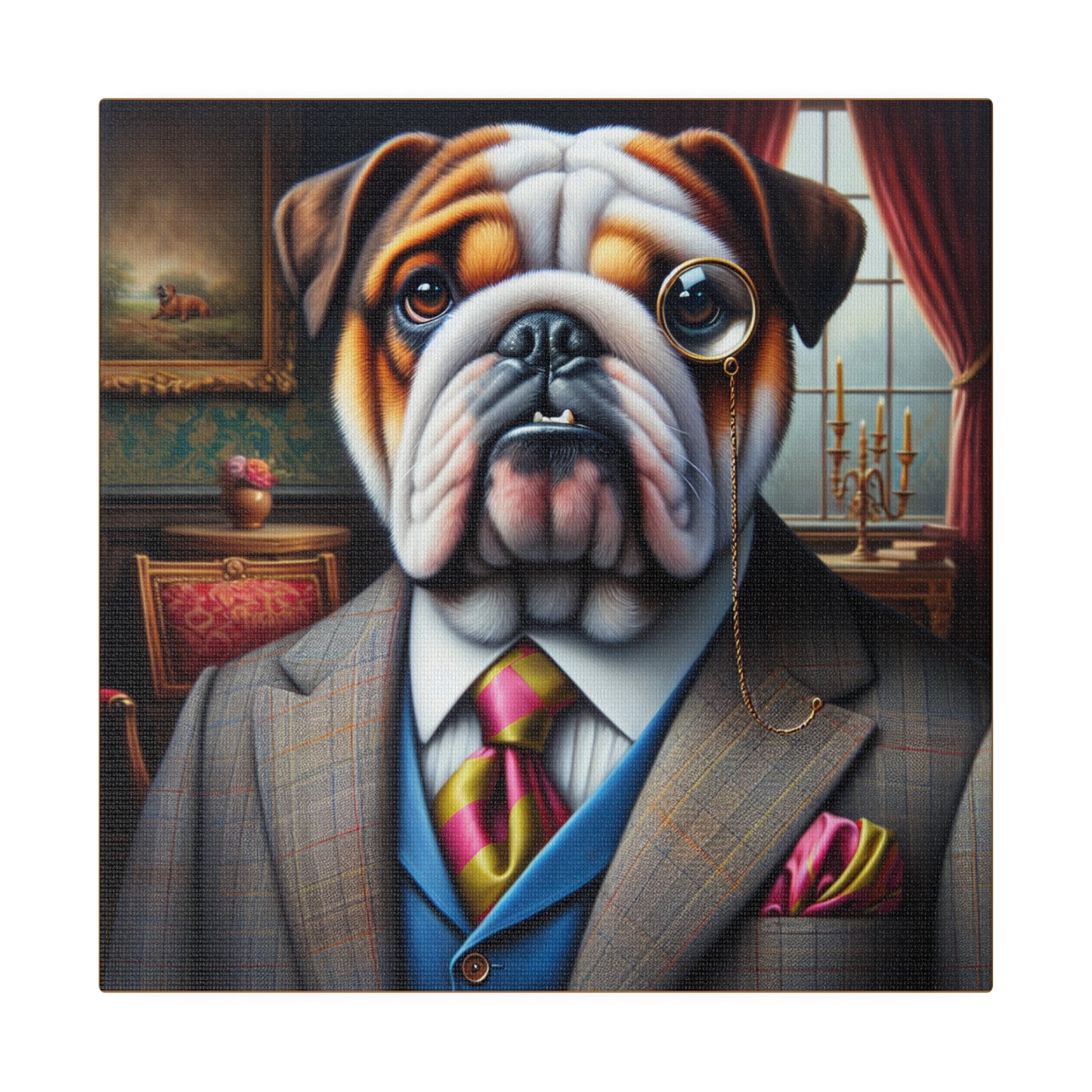 Mr British Bulldog Matte Canvas, Stretched, 0.75"