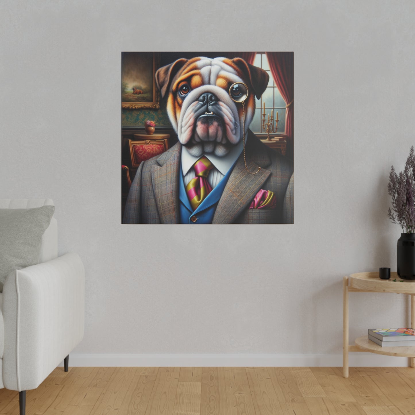Mr British Bulldog Matte Canvas, Stretched, 0.75"