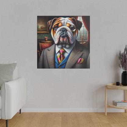Mr British Bulldog Matte Canvas, Stretched, 0.75"