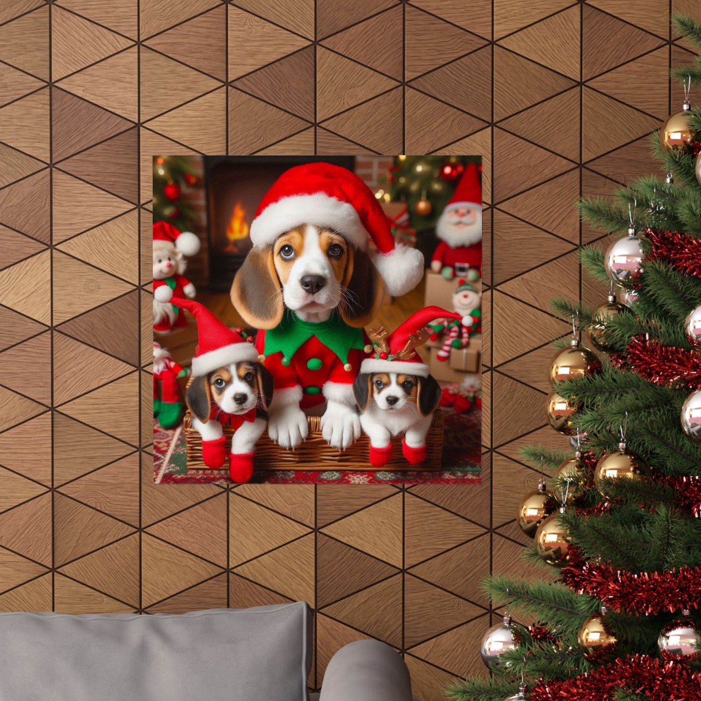 Beagle Christmas Poster