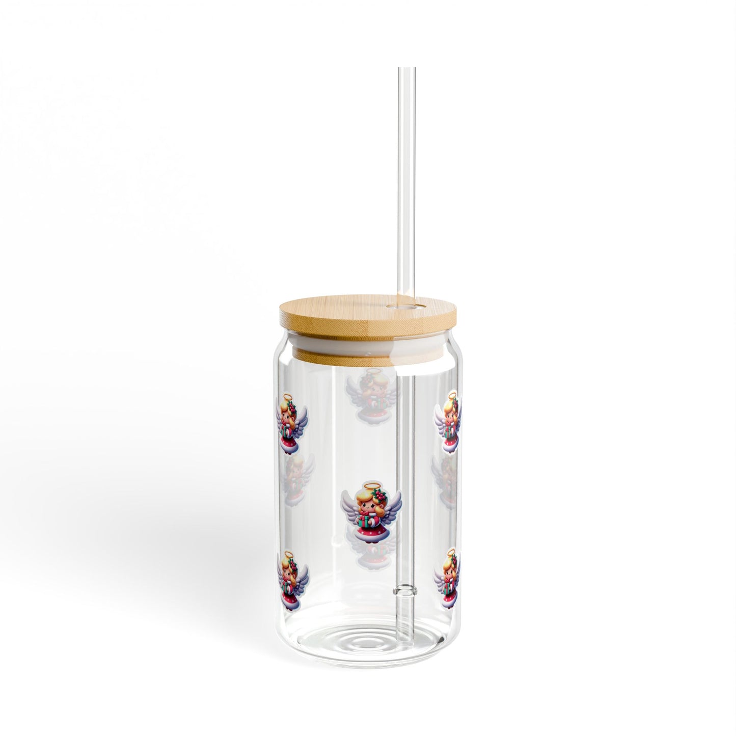 Chrismas Angel Christmas Sipper Glass, 16oz