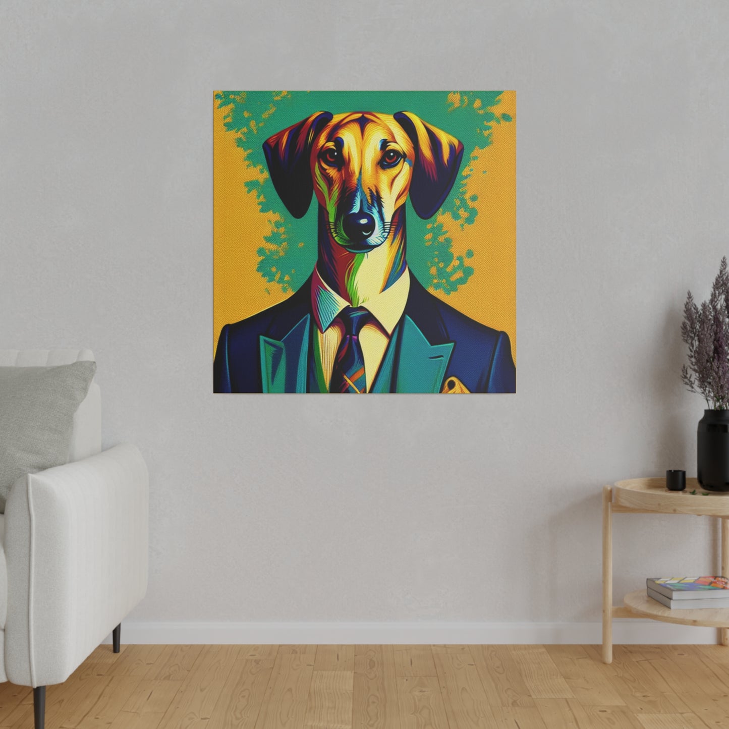 Mr Lurcher Square Matte Canvas, Stretched, 0.75"