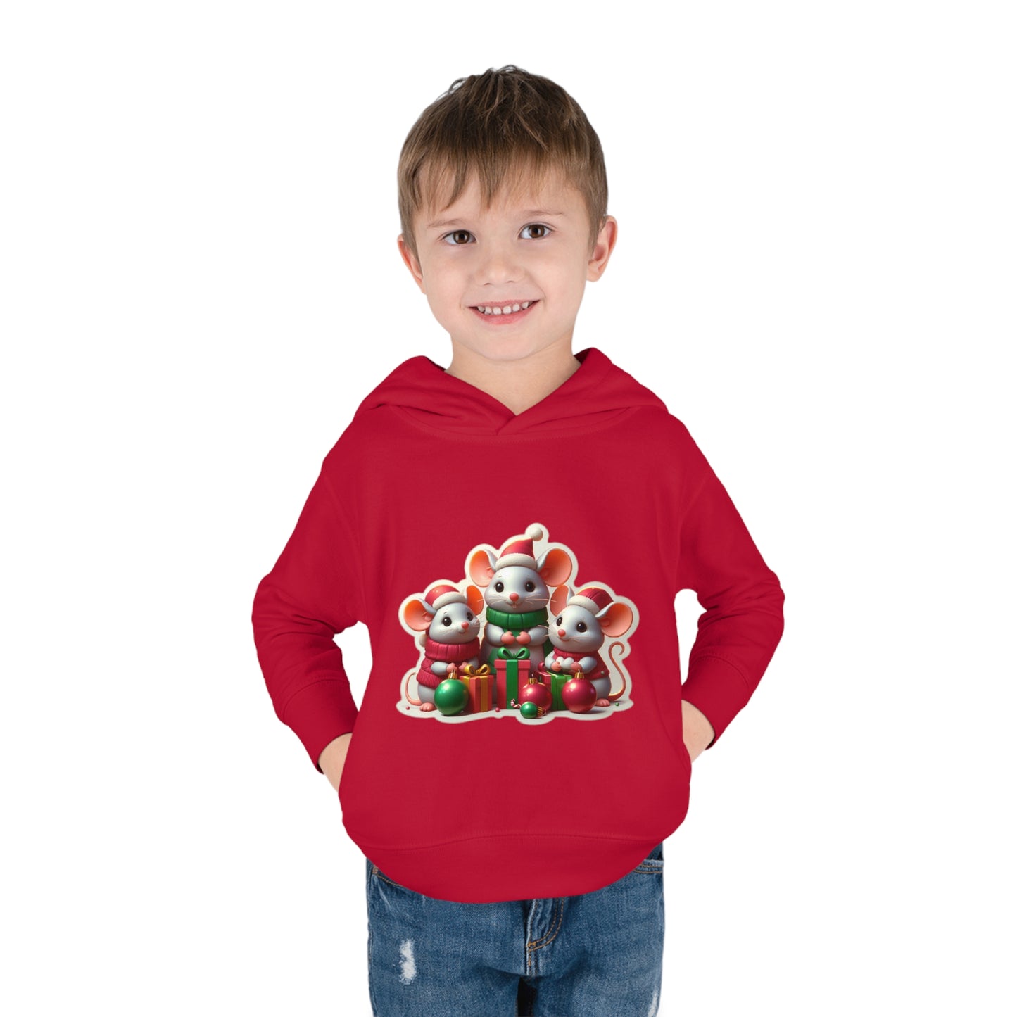Christmas Mice Toddler Pullover Fleece Hoodie
