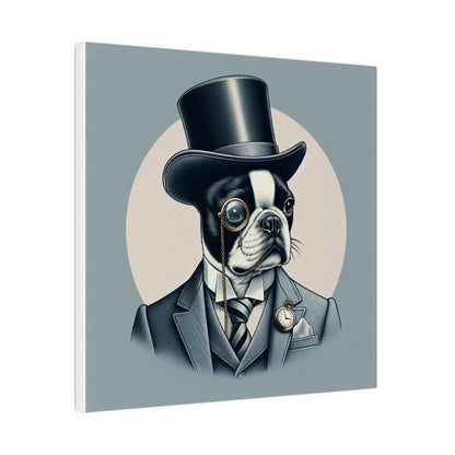 Mr Boston Terrier Matte Canvas, Stretched, 0.75"