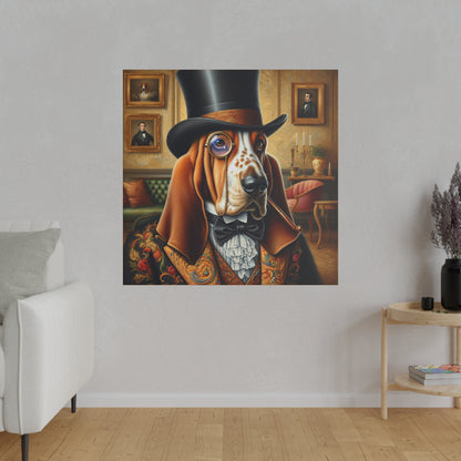 Mr Basset Hound Matte Canvas, Stretched, 0.75"
