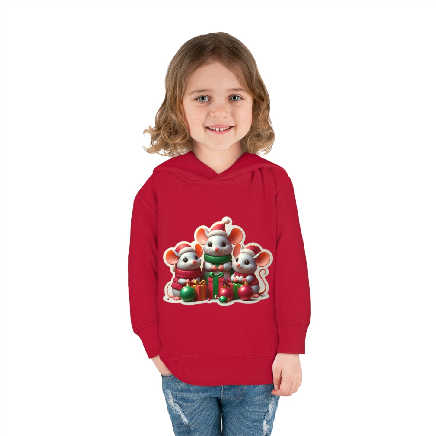 Christmas Mice Toddler Pullover Fleece Hoodie