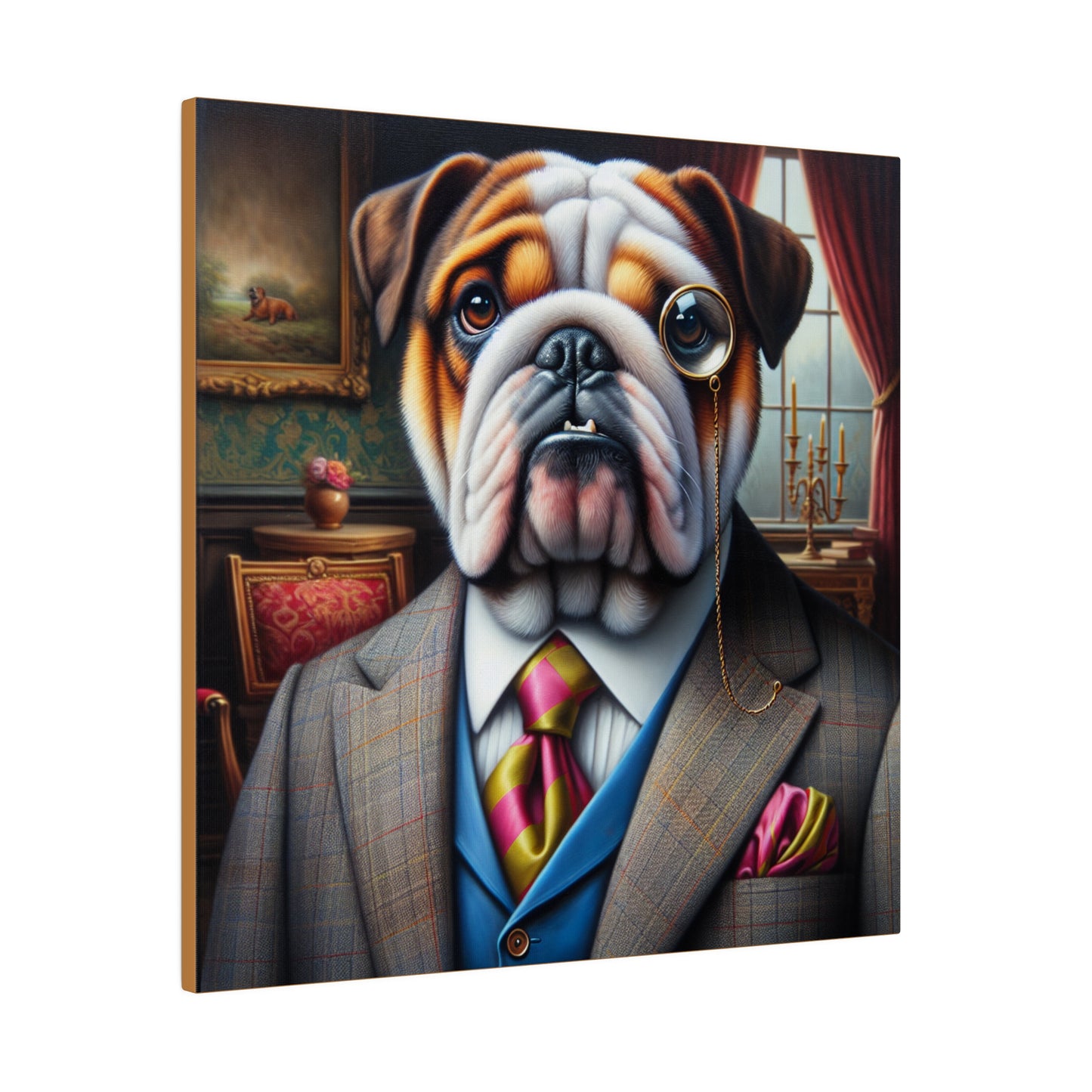 Mr British Bulldog Matte Canvas, Stretched, 0.75"