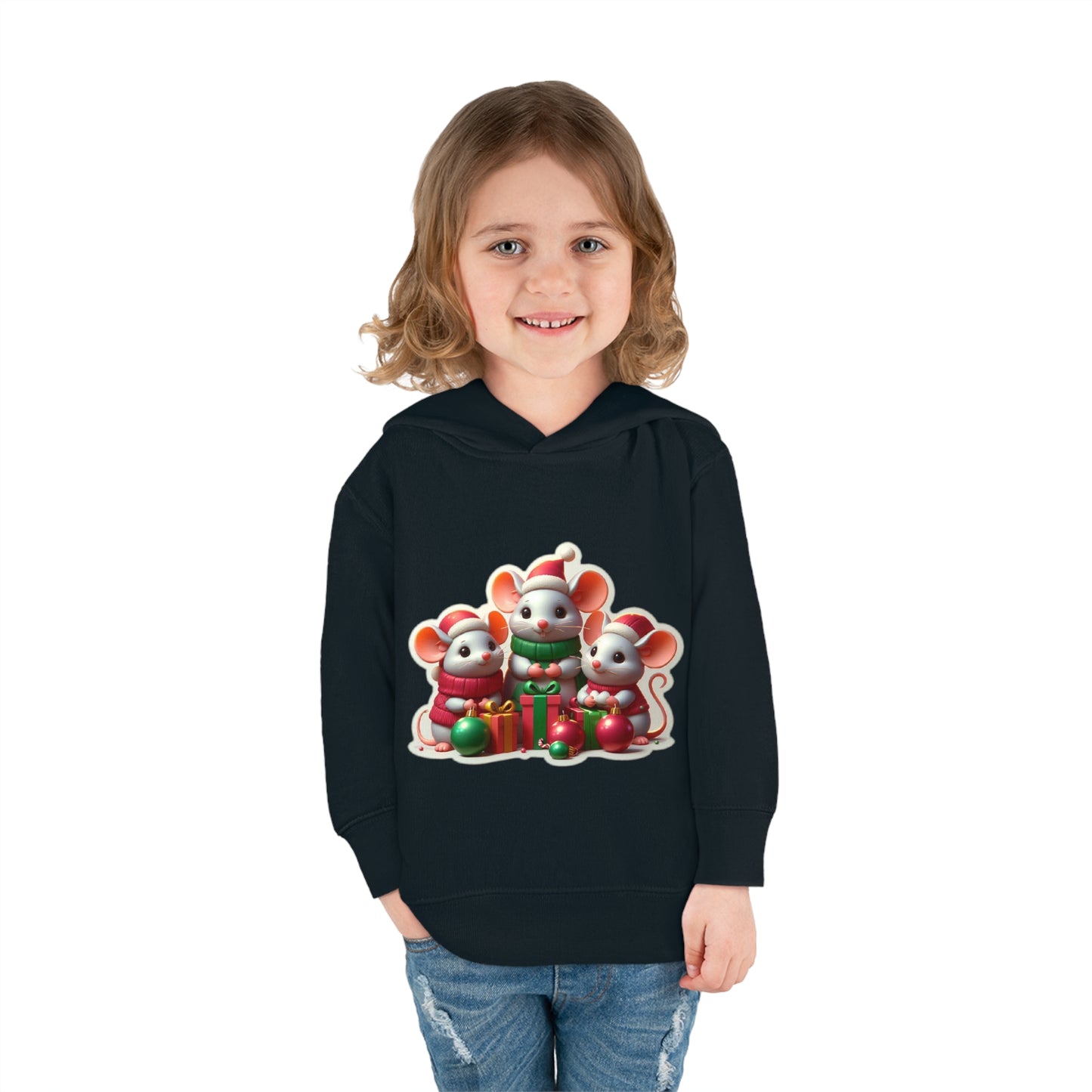 Christmas Mice Toddler Pullover Fleece Hoodie