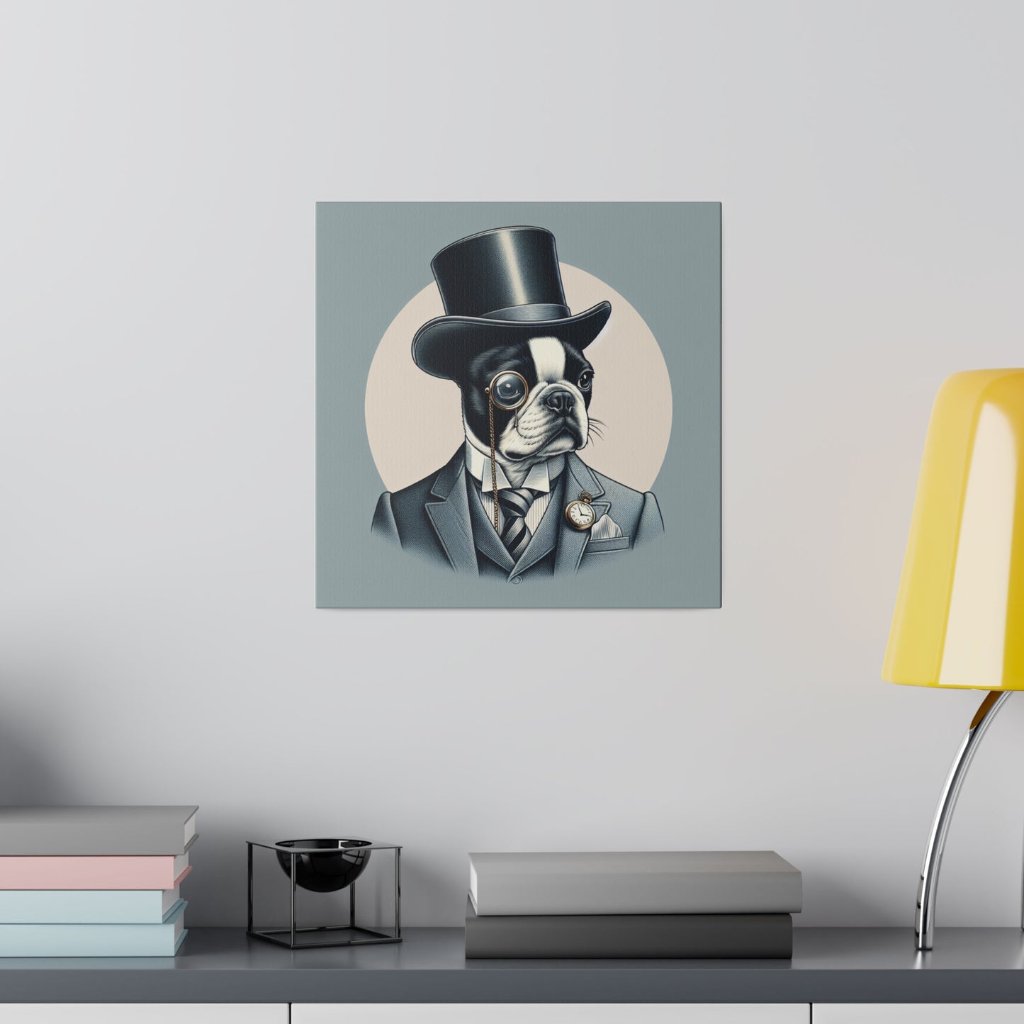 Mr Boston Terrier Matte Canvas, Stretched, 0.75"