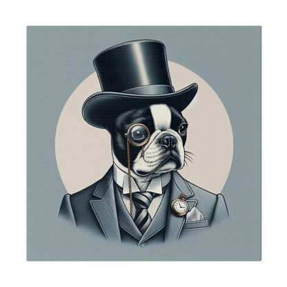 Mr Boston Terrier Matte Canvas, Stretched, 0.75"