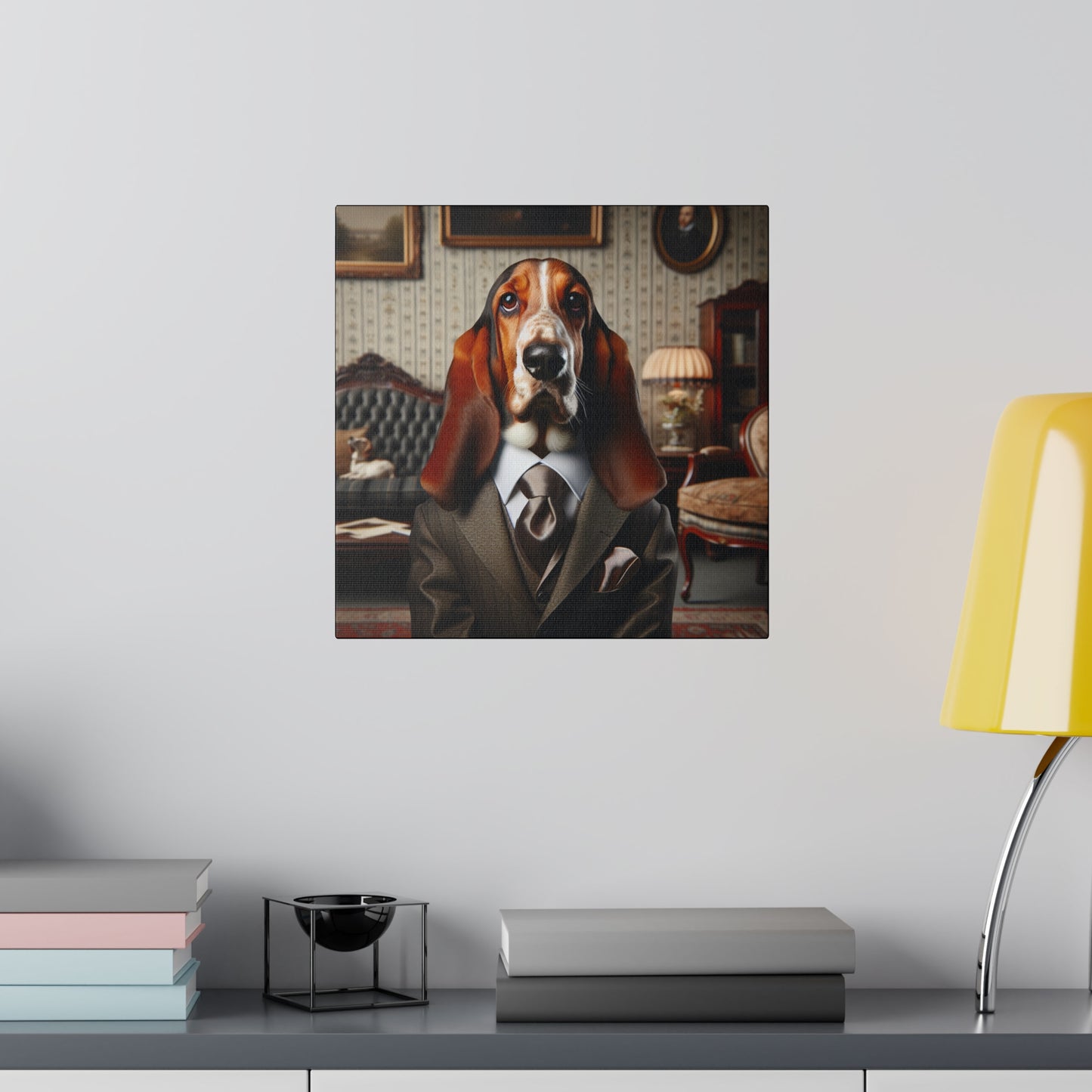 Mr Basset Hound Matte Canvas, Stretched, 0.75"