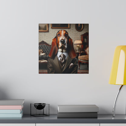 Mr Basset Hound Matte Canvas, Stretched, 0.75"