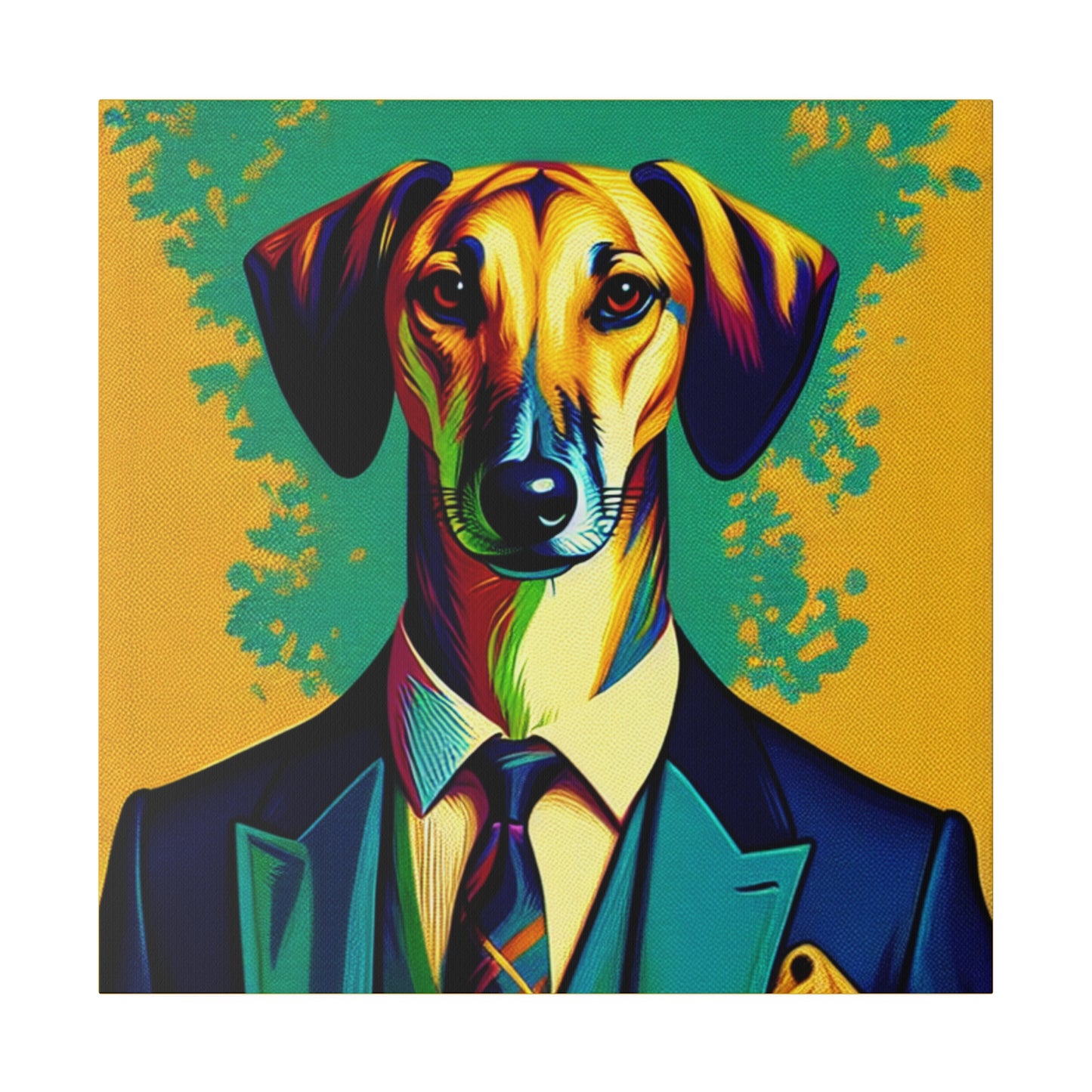 Mr Lurcher Square Matte Canvas, Stretched, 0.75"