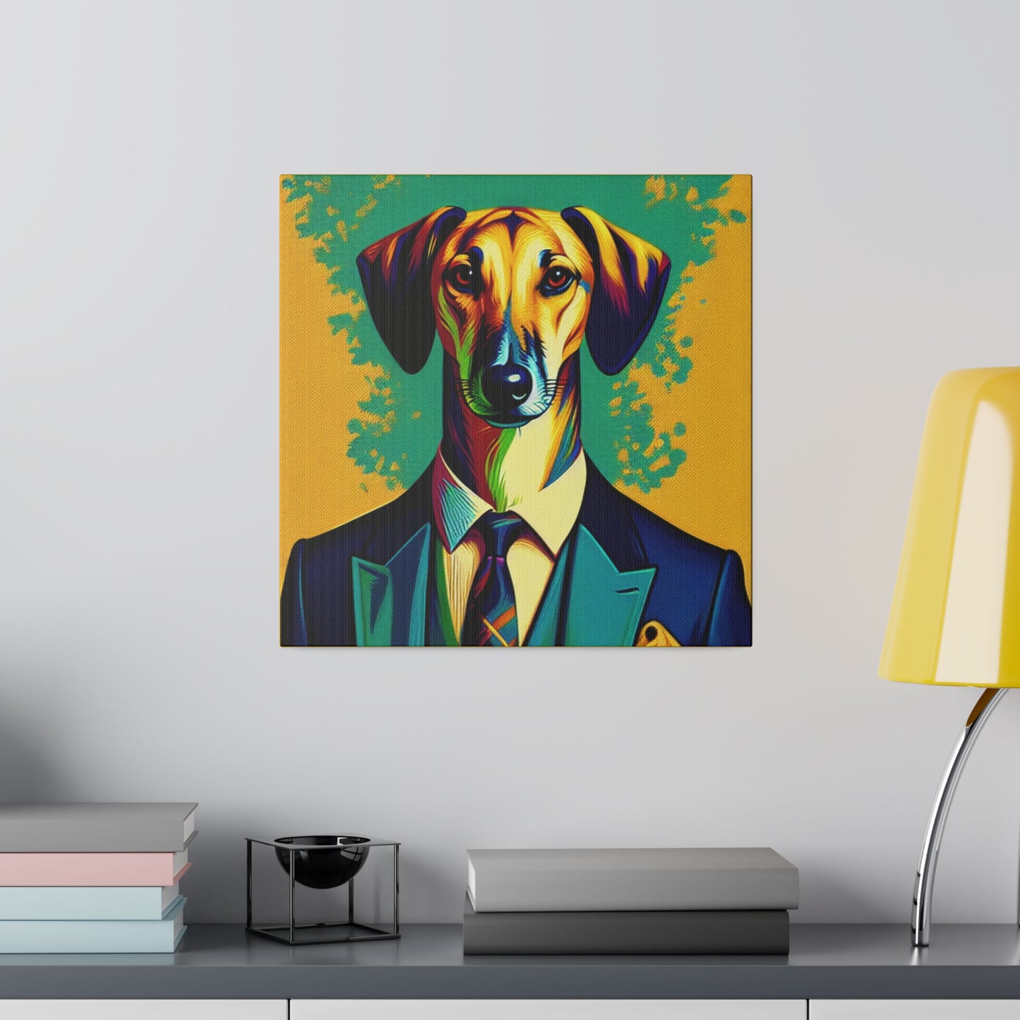 Mr Lurcher Square Matte Canvas, Stretched, 0.75"