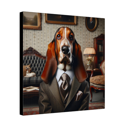 Mr Basset Hound Matte Canvas, Stretched, 0.75"