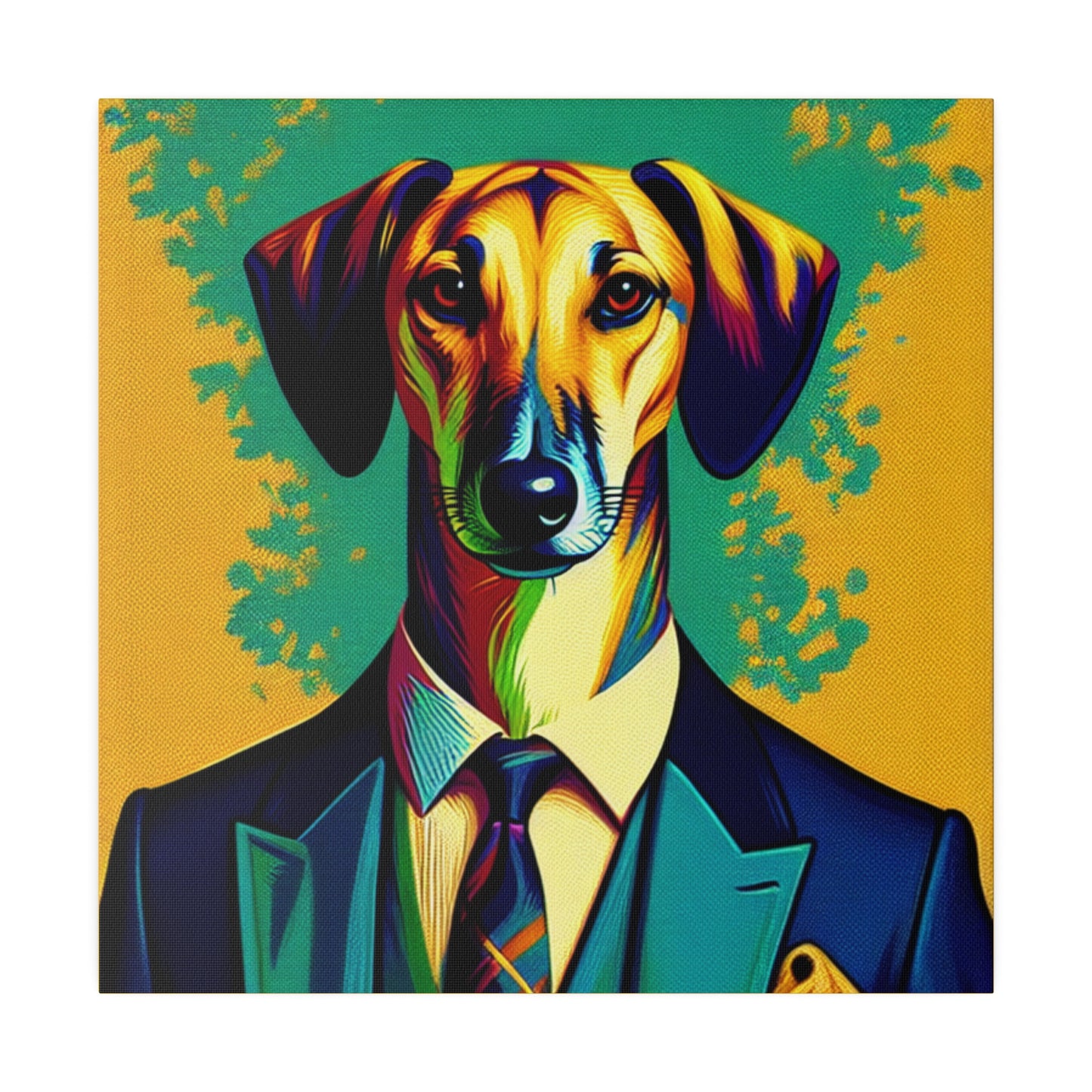 Mr Lurcher Square Matte Canvas, Stretched, 0.75"