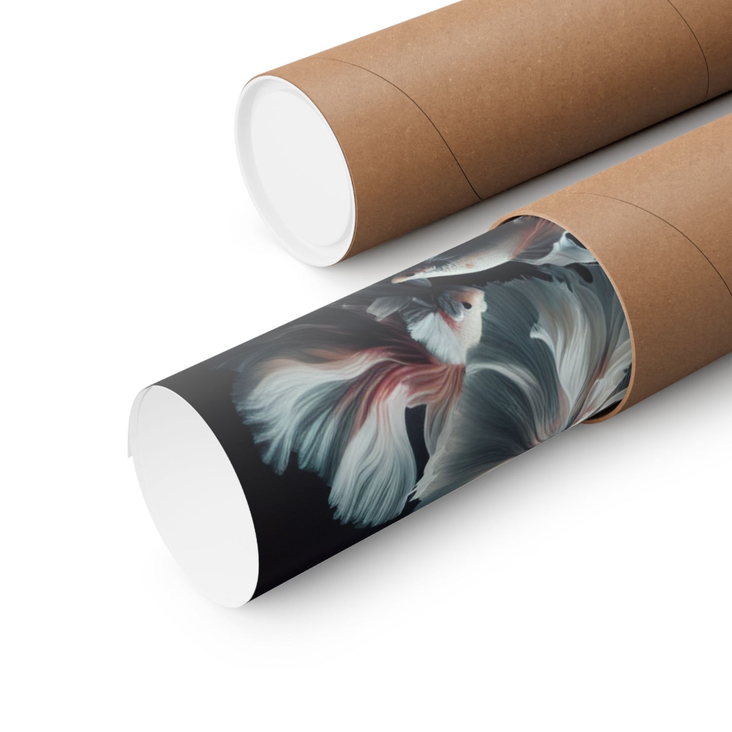 Siamese Fighting Fish (Betta) White/Pink Female Vertical Posters