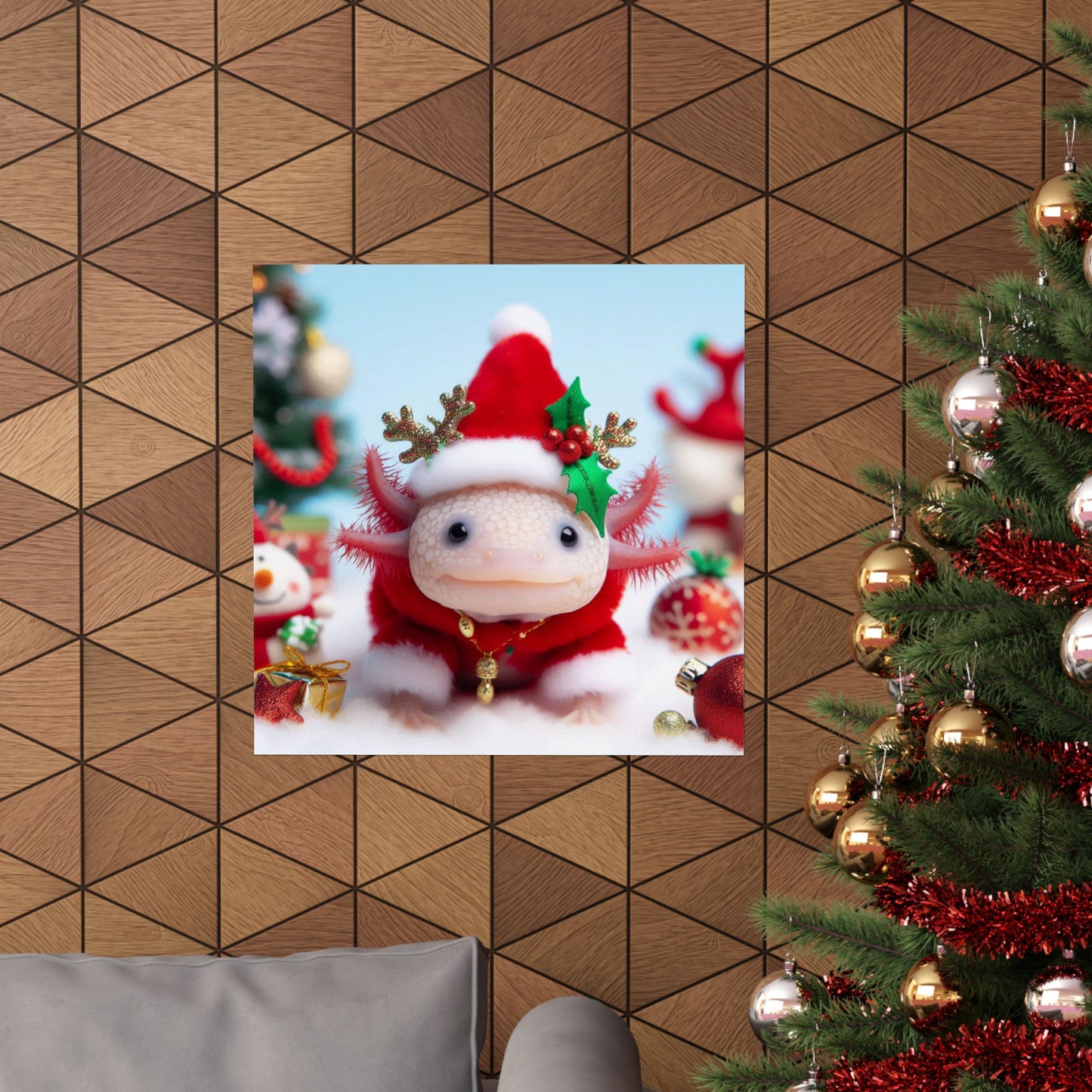 Axolotl Christmas Poster