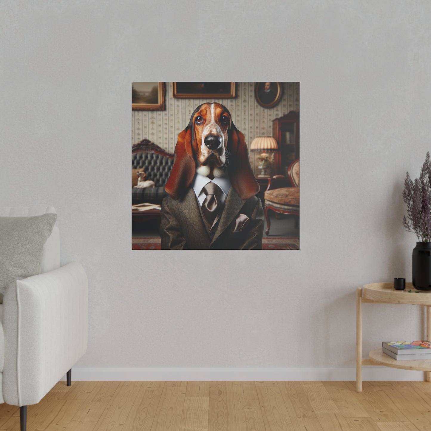 Mr Basset Hound Matte Canvas, Stretched, 0.75"