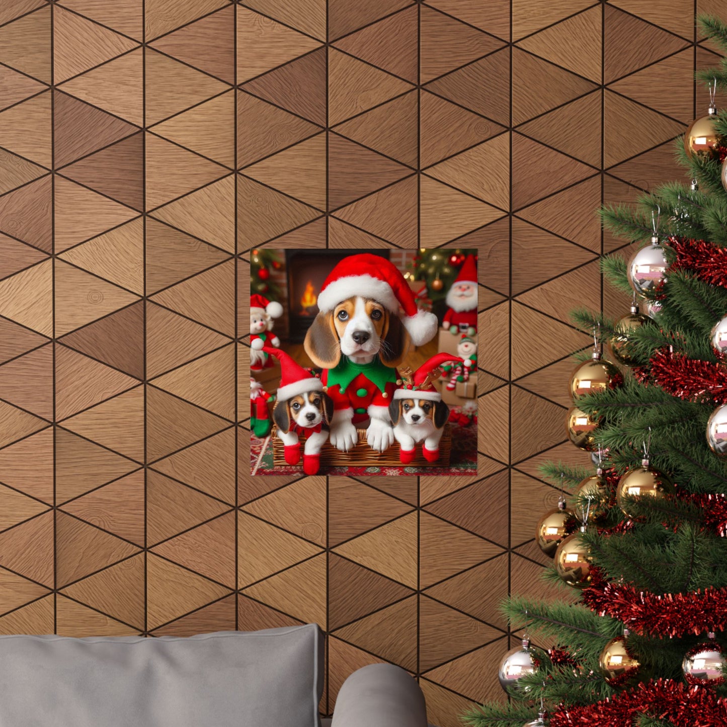 Beagle Christmas Poster