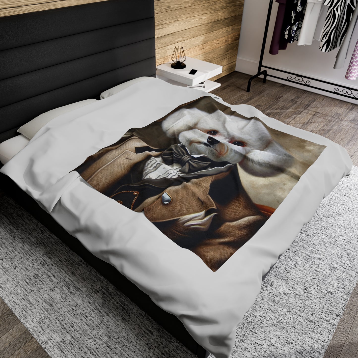 Mr Bichon Frisé Velveteen Plush Blanket