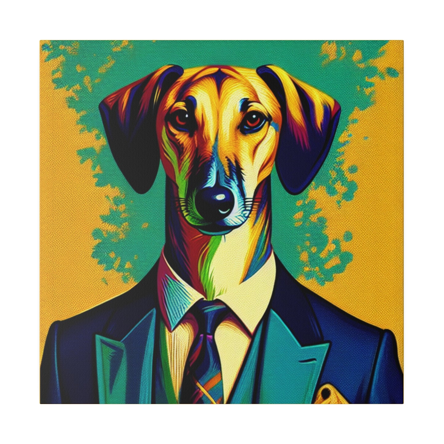 Mr Lurcher Square Matte Canvas, Stretched, 0.75"