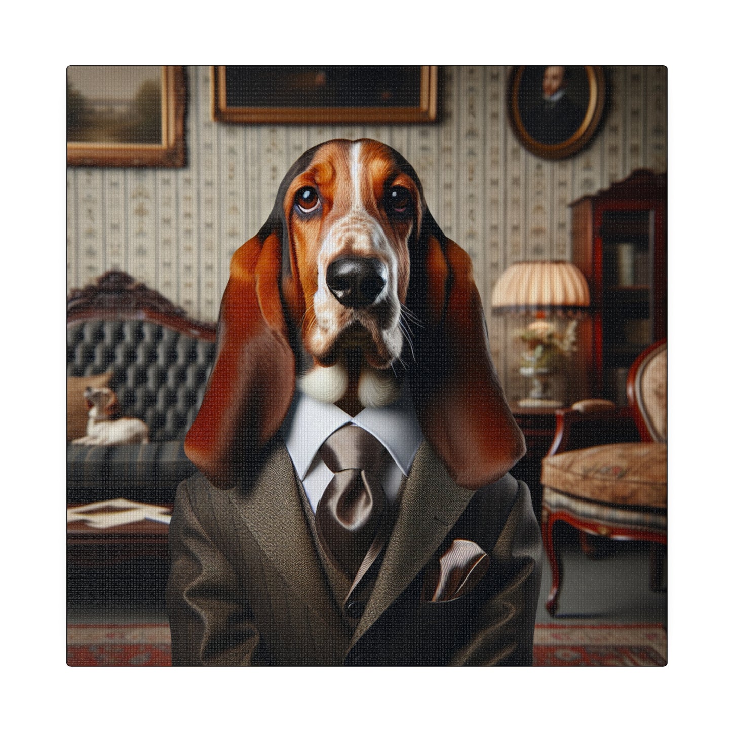 Mr Basset Hound Matte Canvas, Stretched, 0.75"