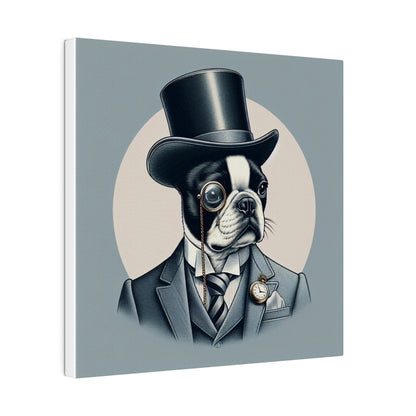 Mr Boston Terrier Matte Canvas, Stretched, 0.75"