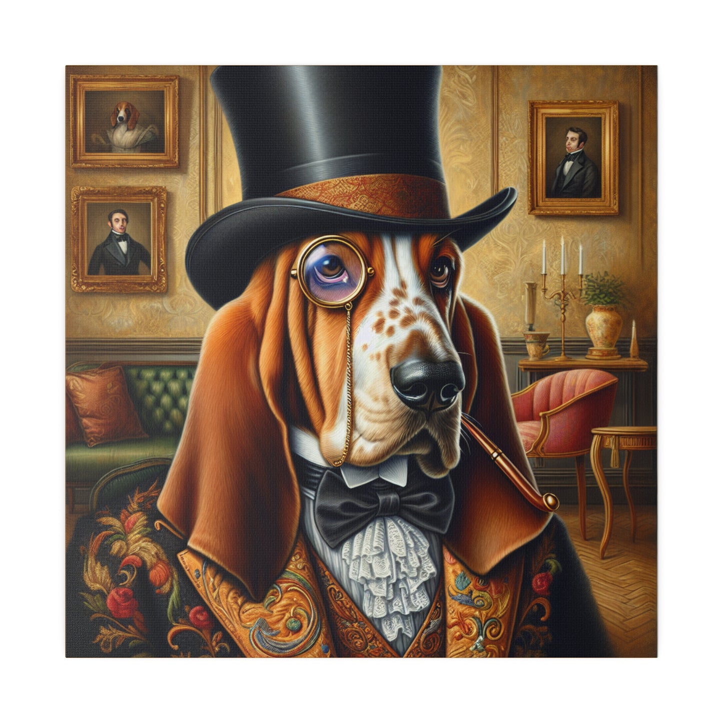 Mr Basset Hound Matte Canvas, Stretched, 0.75"
